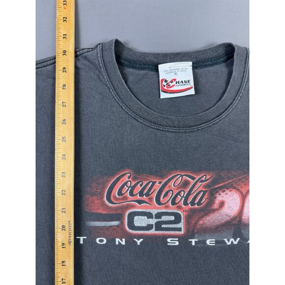 Vintage Y2K Nascar Coca Cola C2 Tony Stewart Racing Chase Authentics Faded XL T - Picture 12 of 12